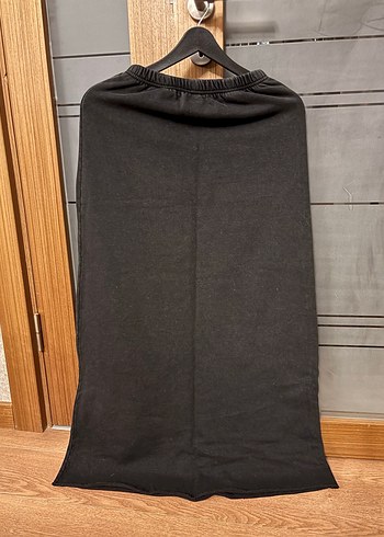 Siyah antrasit  pamuk  Uzun Bol Kesim Etek - Görsel 4