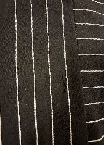 Siyah Çizgili Uzun Kollu Gömlek - Görsel 7