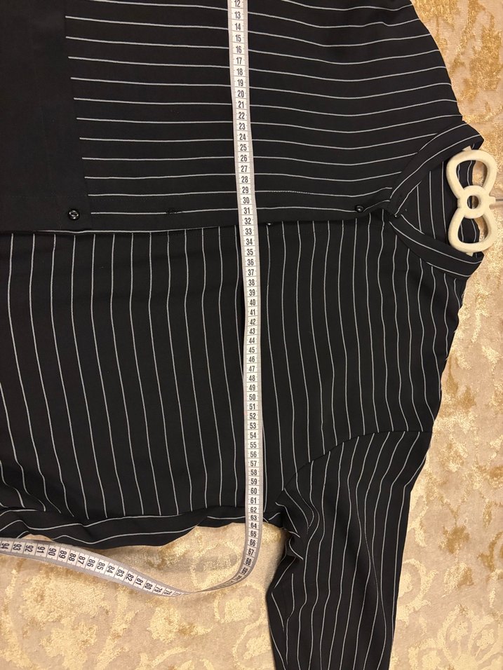 Siyah Çizgili Uzun Kollu Gömlek - Görsel 5