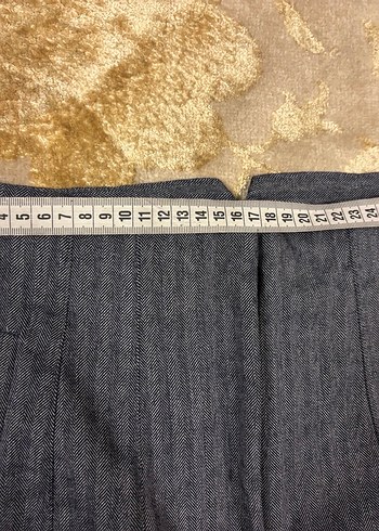 Gri Çizgili Normal Paça Kadın Kumaş Pantolon - Görsel 6