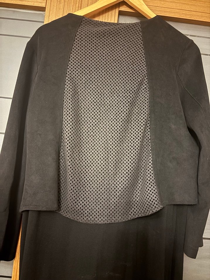 Siyah Uzun  Pardesü. Dökümlü, Uzun Kollu - Görsel 4