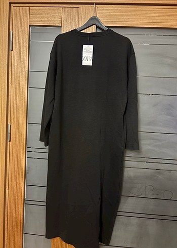 Antrasit füme renk Uzun Kollu Salaş Elbise - Görsel 2