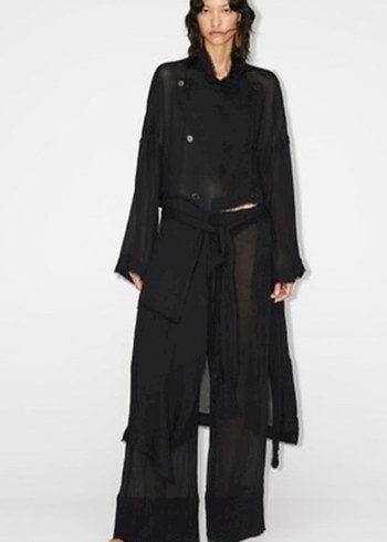 Siyah Kemerli Kadın Trençkot #zara trençkot