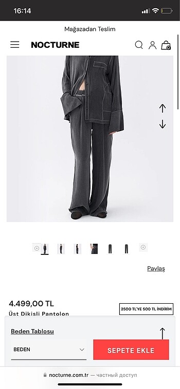 Nocturne üst dikişli pantalon