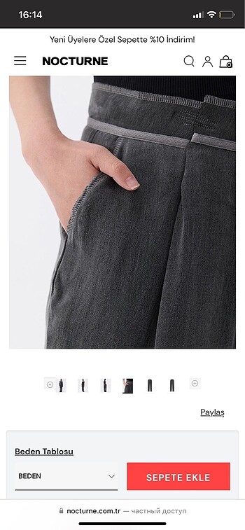 m Beden gri Renk Nocturne üst dikişli pantalon