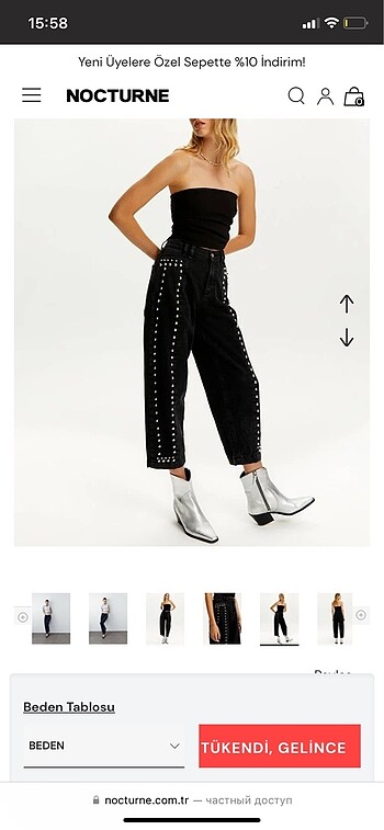 s Beden siyah Renk Nocturne jean pantalon