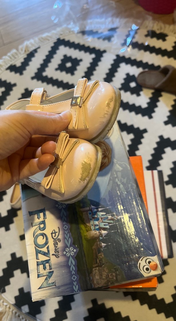 Kız Çocuk pudra rengi Tokalı Babet Ayakkabı - Görsel 3