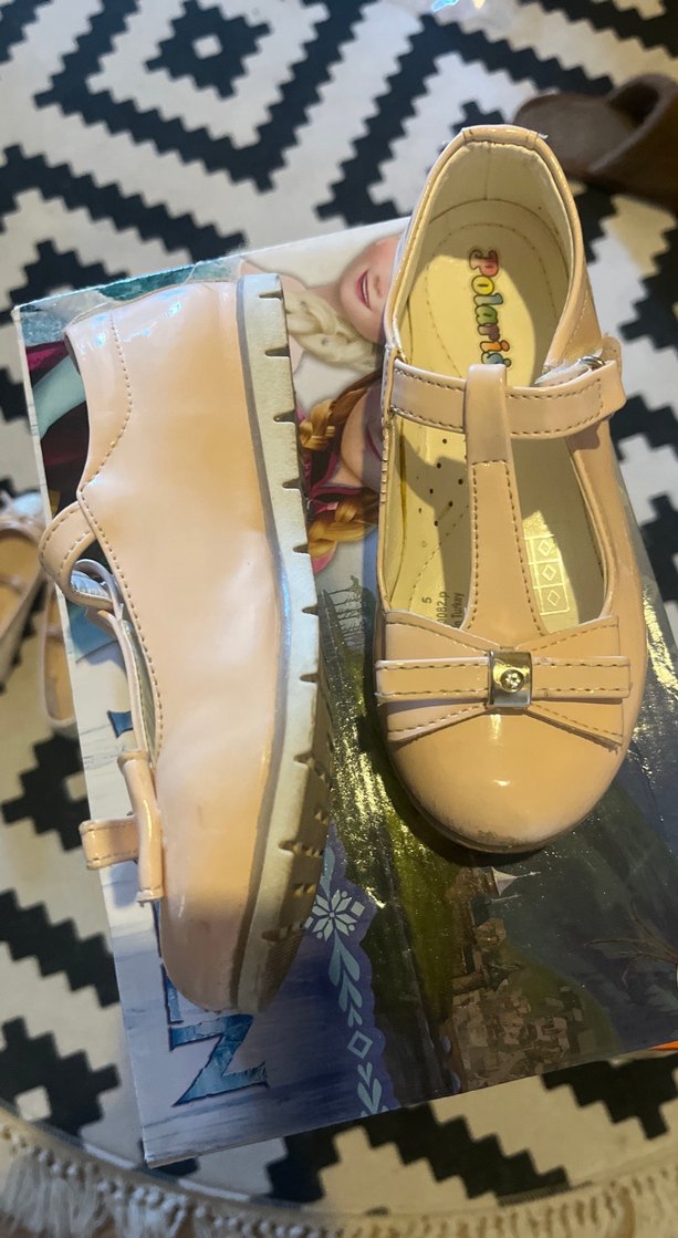 Kız Çocuk pudra rengi Tokalı Babet Ayakkabı - Görsel 2