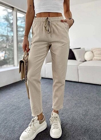 Bej Gabardin Pantolon