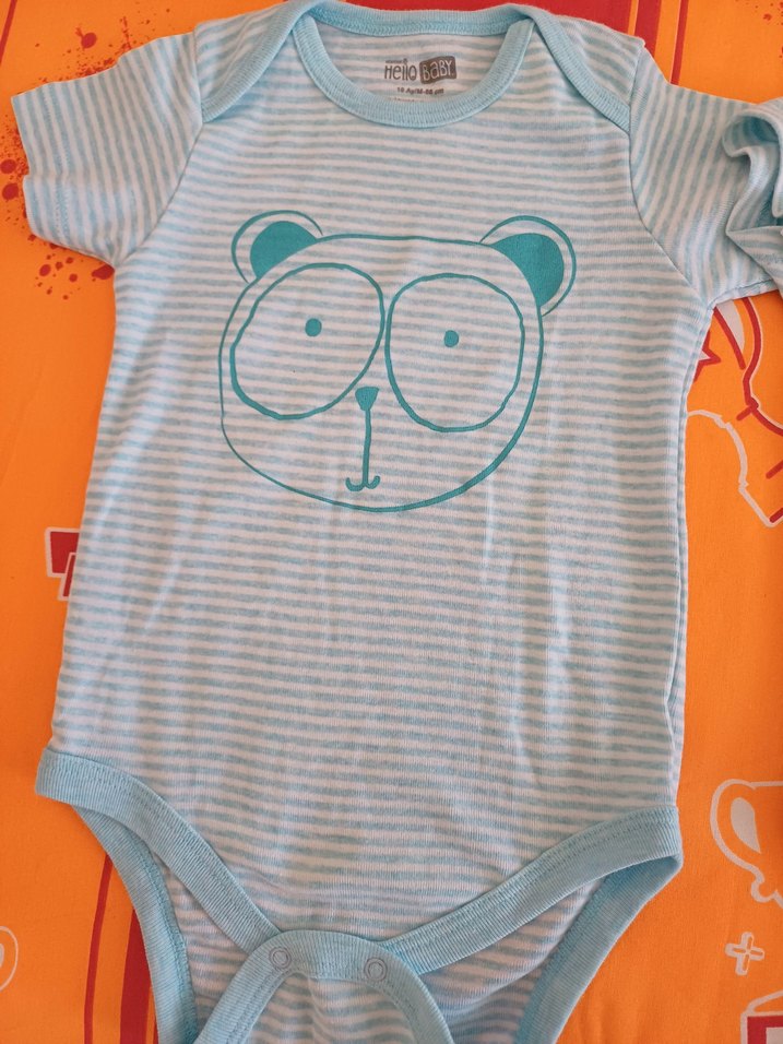 Mavi Çizgili Erkek Bebek Body - Görsel 2