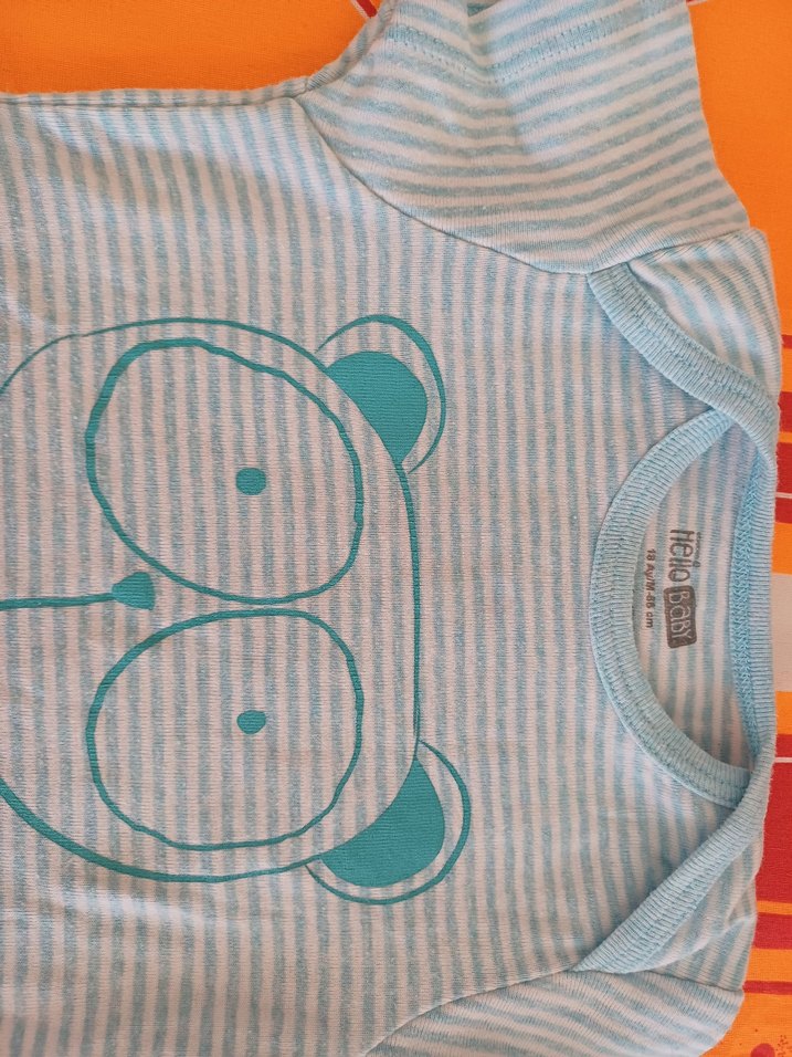 Mavi Çizgili Erkek Bebek Body - Görsel 3