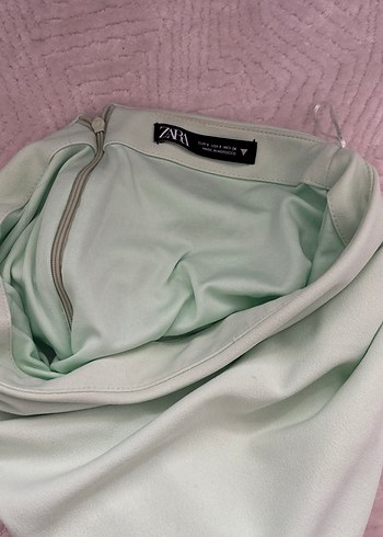 Drapeli Pastel Yeşil Midi Hamile Eteği - Görsel 3