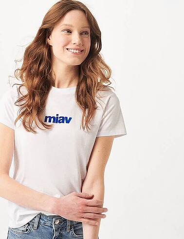 Kadın miav beyaz tshirt