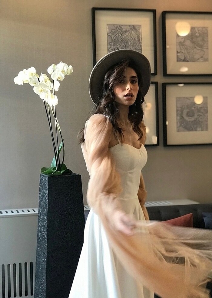 Beyaz nikah nişan mezuniyet Elbise - Görsel 2