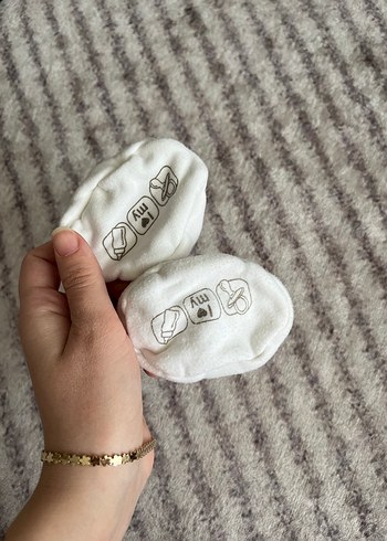 Bebek Beyaz Örgü Sıcak patik - Görsel 2