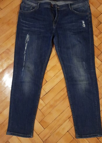 Mavi Yıpranmış Detaylı Midi Boy Kadın Kot Pantolon - Görsel 2