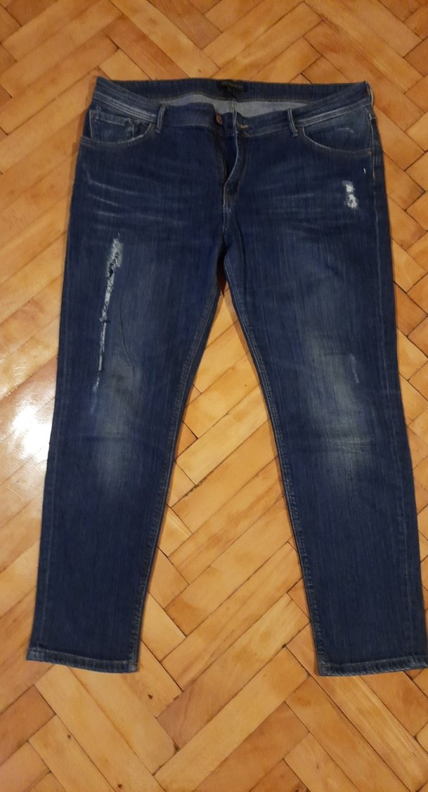 Mavi Yıpranmış Detaylı Midi Boy Kadın Kot Pantolon - Görsel 2