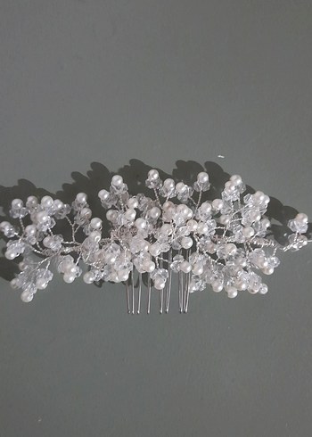 Beyaz Payetli Metal Saç Tokası - Görsel 2