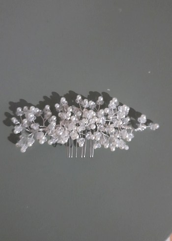 Beyaz Payetli Metal Saç Tokası - Görsel 4