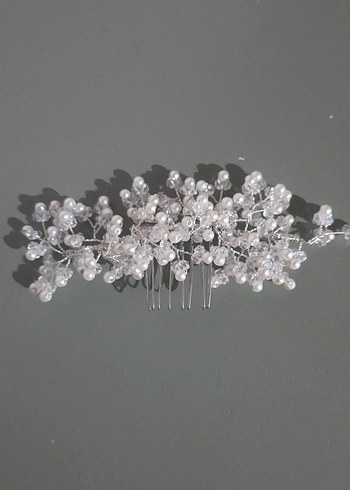 Beyaz Payetli Metal Saç Tokası - Görsel 3