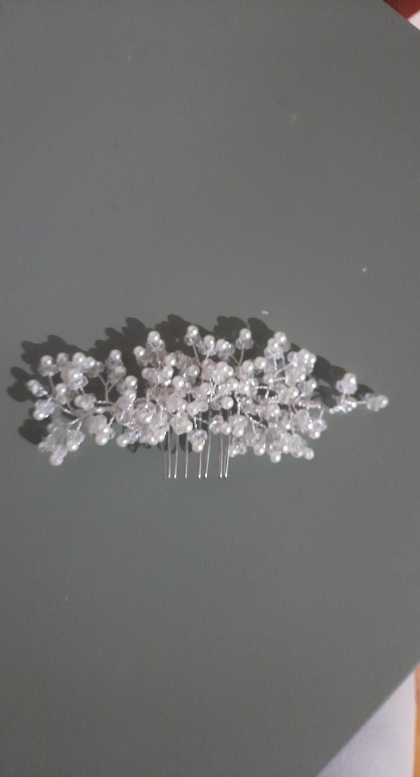 Beyaz Payetli Metal Saç Tokası - Görsel 4