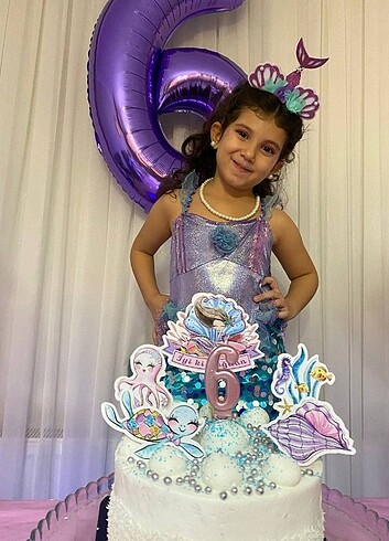 6 Yaş Beden Deniz kızı kostümü 