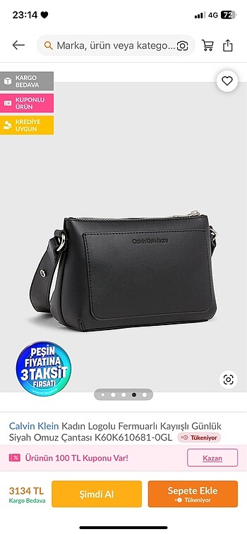  Beden Calvin Klein Çanta Orjinal