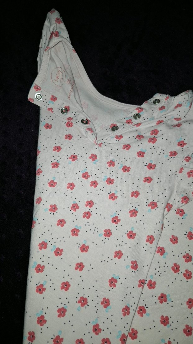 Kız Çocuk Beyaz Çiçekli V Yaka Elbise - Görsel 4