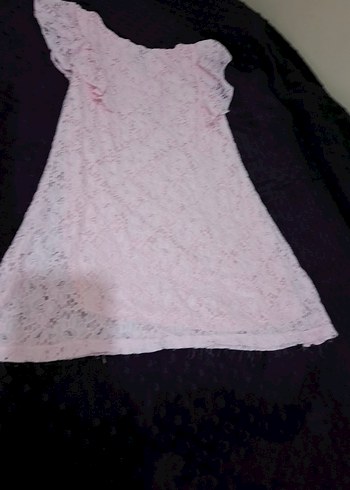 Kız Çocuk Dantelli Pembe Bohem Elbise - Görsel 3