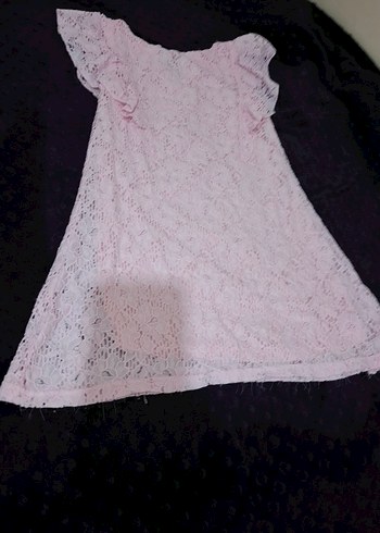 Kız Çocuk Dantelli Pembe Bohem Elbise - Görsel 2