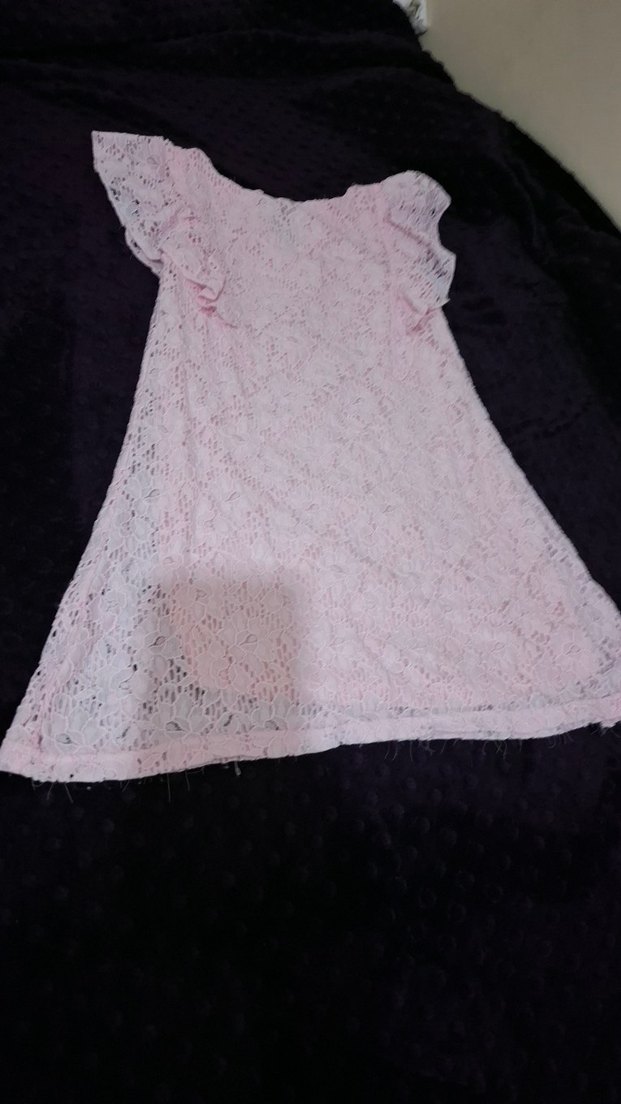 Kız Çocuk Dantelli Pembe Bohem Elbise - Görsel 2