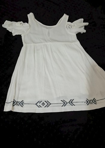 Kız Çocuk Beyaz Nakışlı Bohem Elbise - Görsel 4