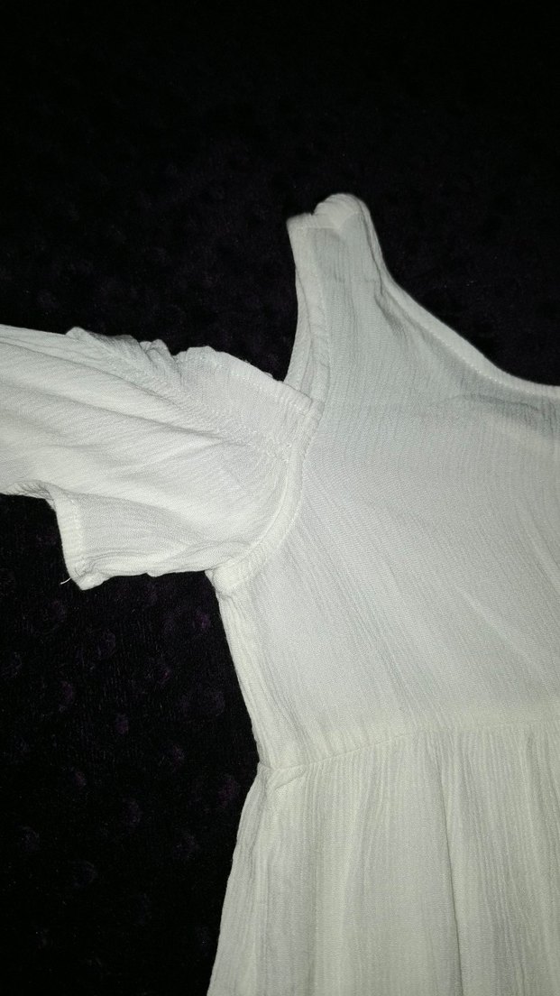 Kız Çocuk Beyaz Nakışlı Bohem Elbise - Görsel 3