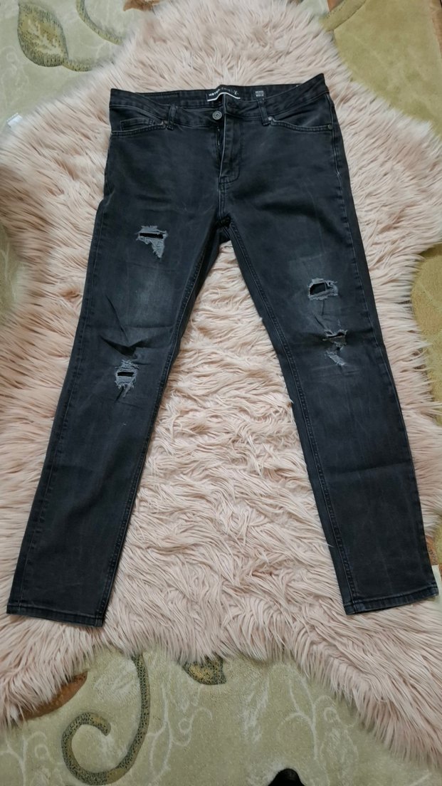 Erkek yırtık Detaylı Denim Pantolon - Görsel 2