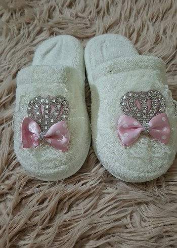 Dantel Detaylı Kadın Beyaz lohusa terliği - Görsel 6