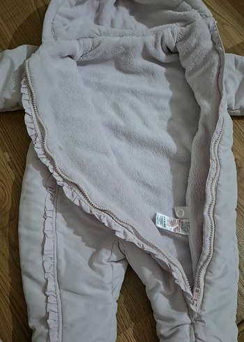 Beyaz Nakışlı Kürklü Bebek astronot Tulumu - Görsel 4