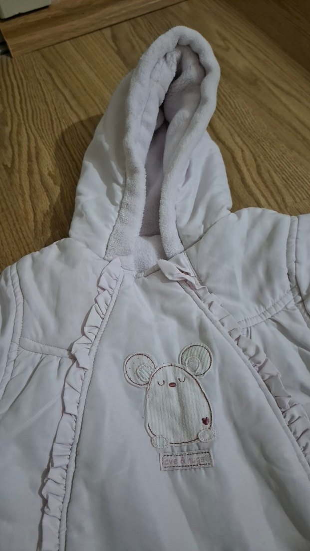 Beyaz Nakışlı Kürklü Bebek astronot Tulumu - Görsel 2