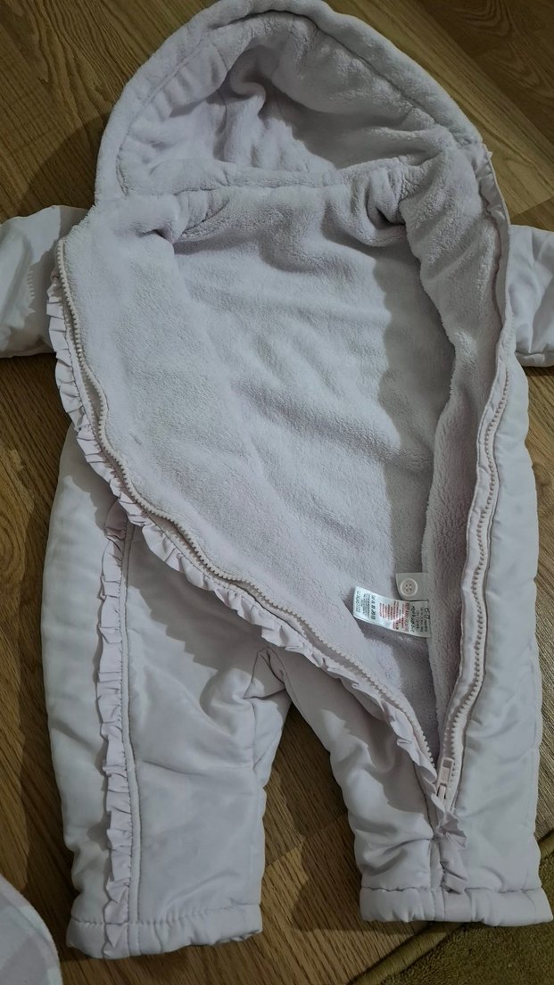 Beyaz Nakışlı Kürklü Bebek astronot Tulumu - Görsel 4