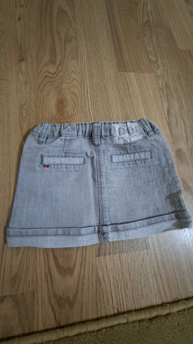 Kız Çocuk Gri Denim Etek - Görsel 3