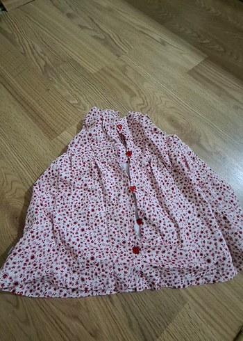 Kanz marka Kız Çocuk Pembe V Yaka Fırfırlı Elbise - Görsel 3