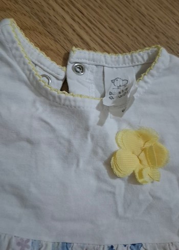 Düğmeli Beyaz Bebek Kız Tulum - Görsel 2