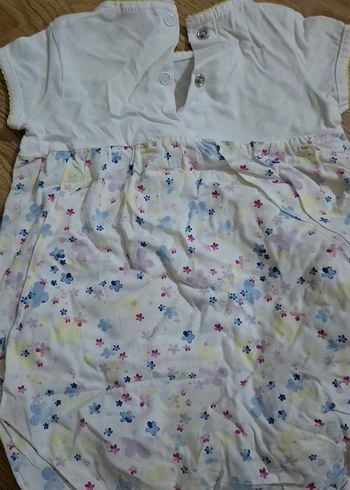 Düğmeli Beyaz Bebek Kız Tulum - Görsel 3