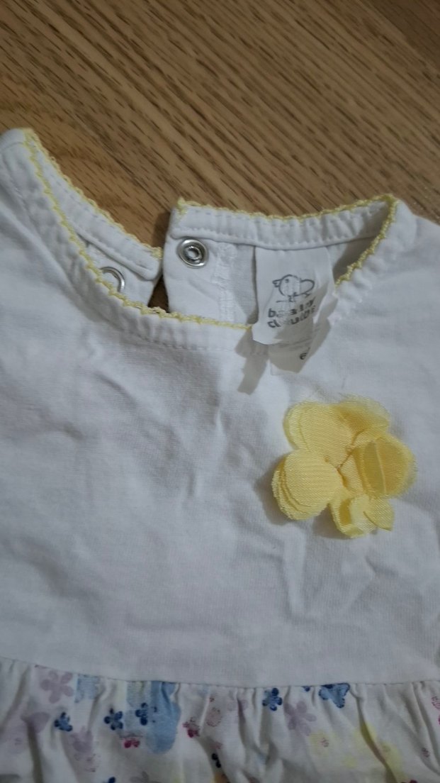 Düğmeli Beyaz Bebek Kız Tulum - Görsel 2