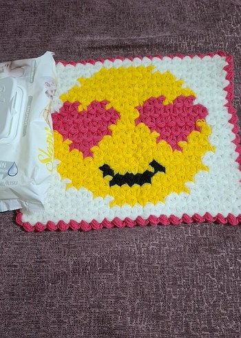 Kalp Göz Emoji Desenli Renkli Banyo lifi - Görsel 3