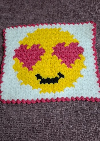 Kalp Göz Emoji Desenli Renkli Banyo lifi - Görsel 2