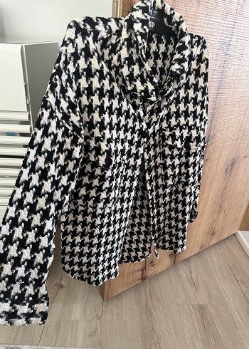 Gri Desenli Uzun Kollu Kadın Gömlek - Görsel 3