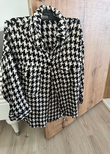 Gri Desenli Uzun Kollu Kadın Gömlek - Görsel 2