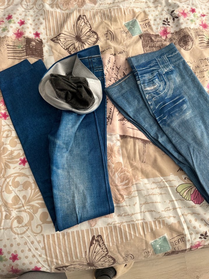 Kadın Elastik Mavi Denim Tayt - Görsel 2