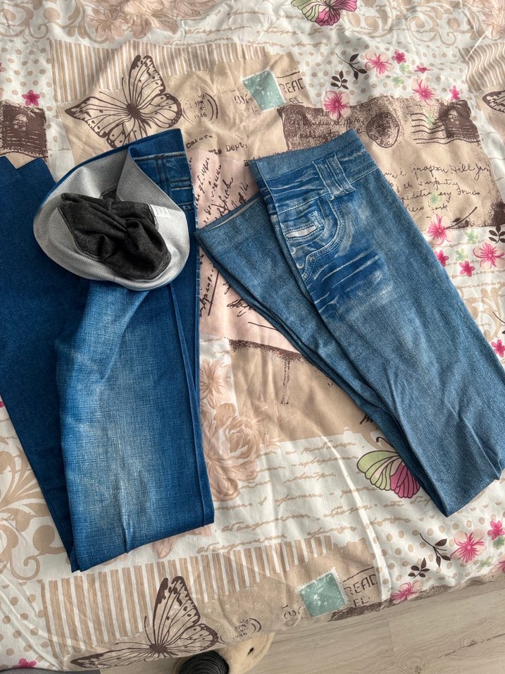 Kadın Elastik Mavi Denim Tayt - Görsel 3