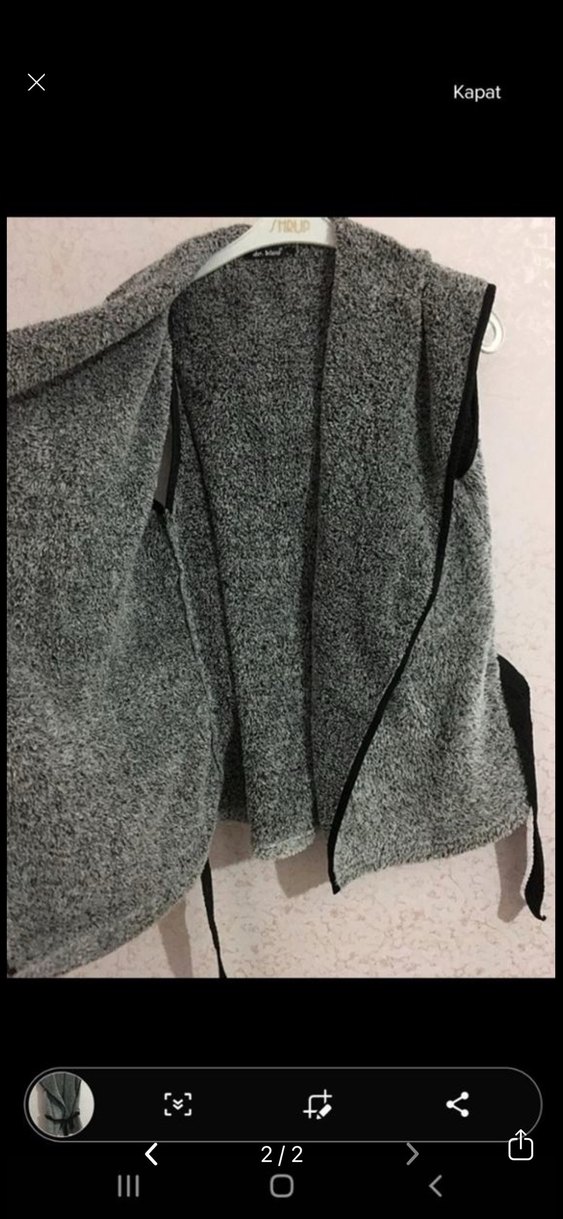 Gri Kürklü Kadın Yelek - Görsel 2